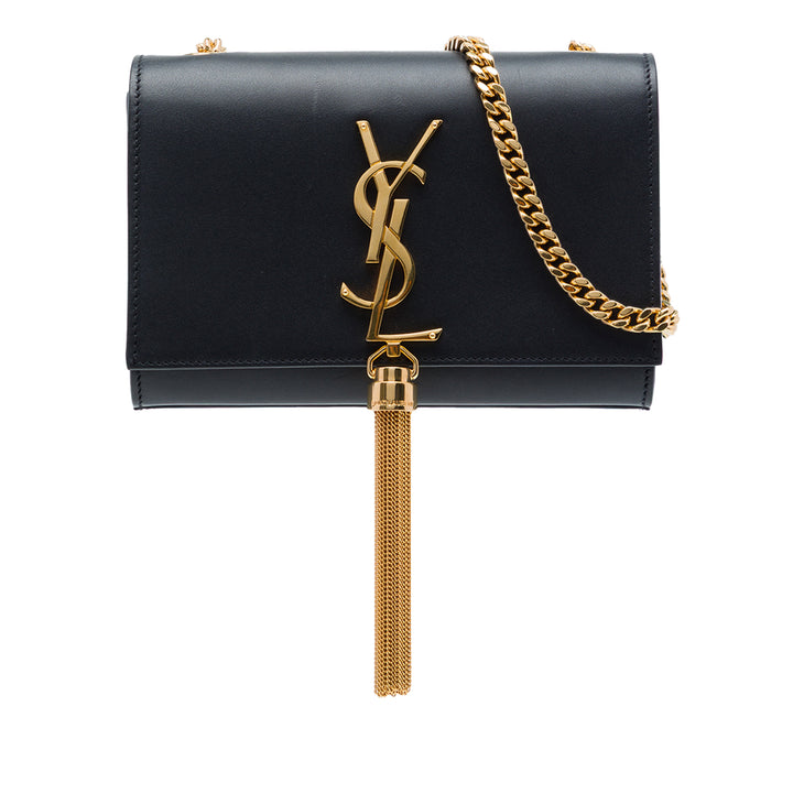 Kate Pompon Sac Petit Cuir de veau lisse Noir