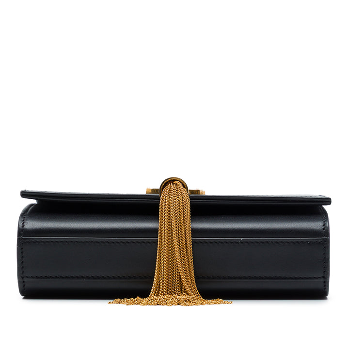 Kate Pompon Sac Petit Cuir de veau lisse Noir