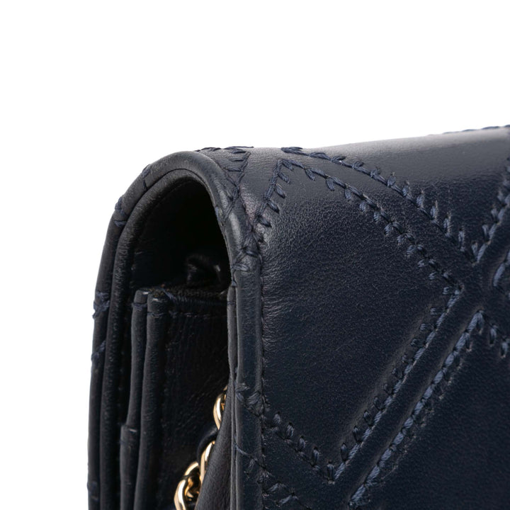 Chanel CC Matelassé Cuir d’agneau Double Stitch Pompon Wallet on Chain