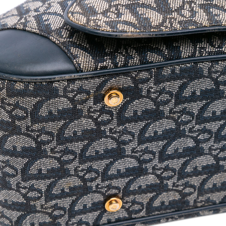 Diorissimo Trotter Canvas Double Saddle Bowler Bag Blue - Gaby Paris
