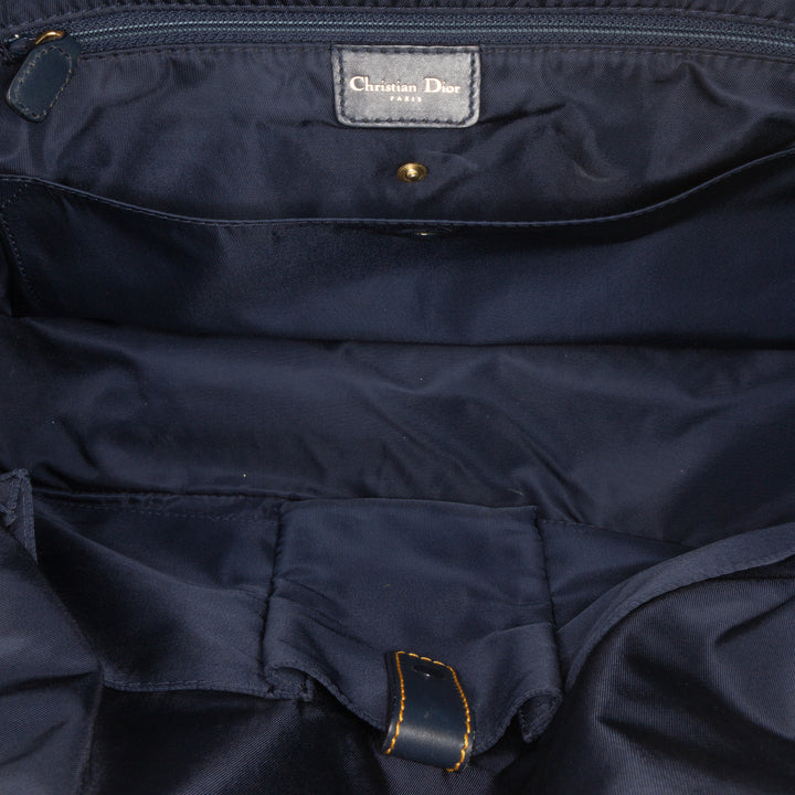 Diorissimo Trotter Canvas Double Saddle Bowler Bag Blue - Gaby Paris