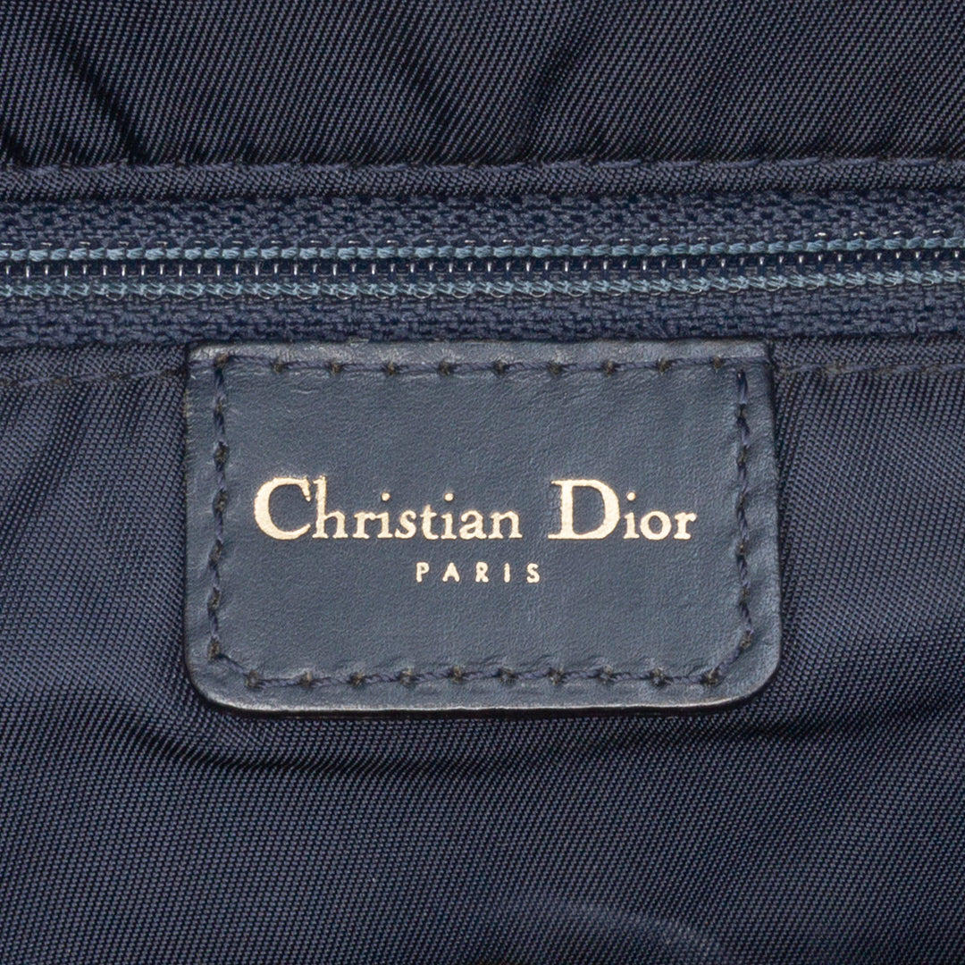 Diorissimo Trotter Canvas Double Saddle Bowler Bag Blue - Gaby Paris