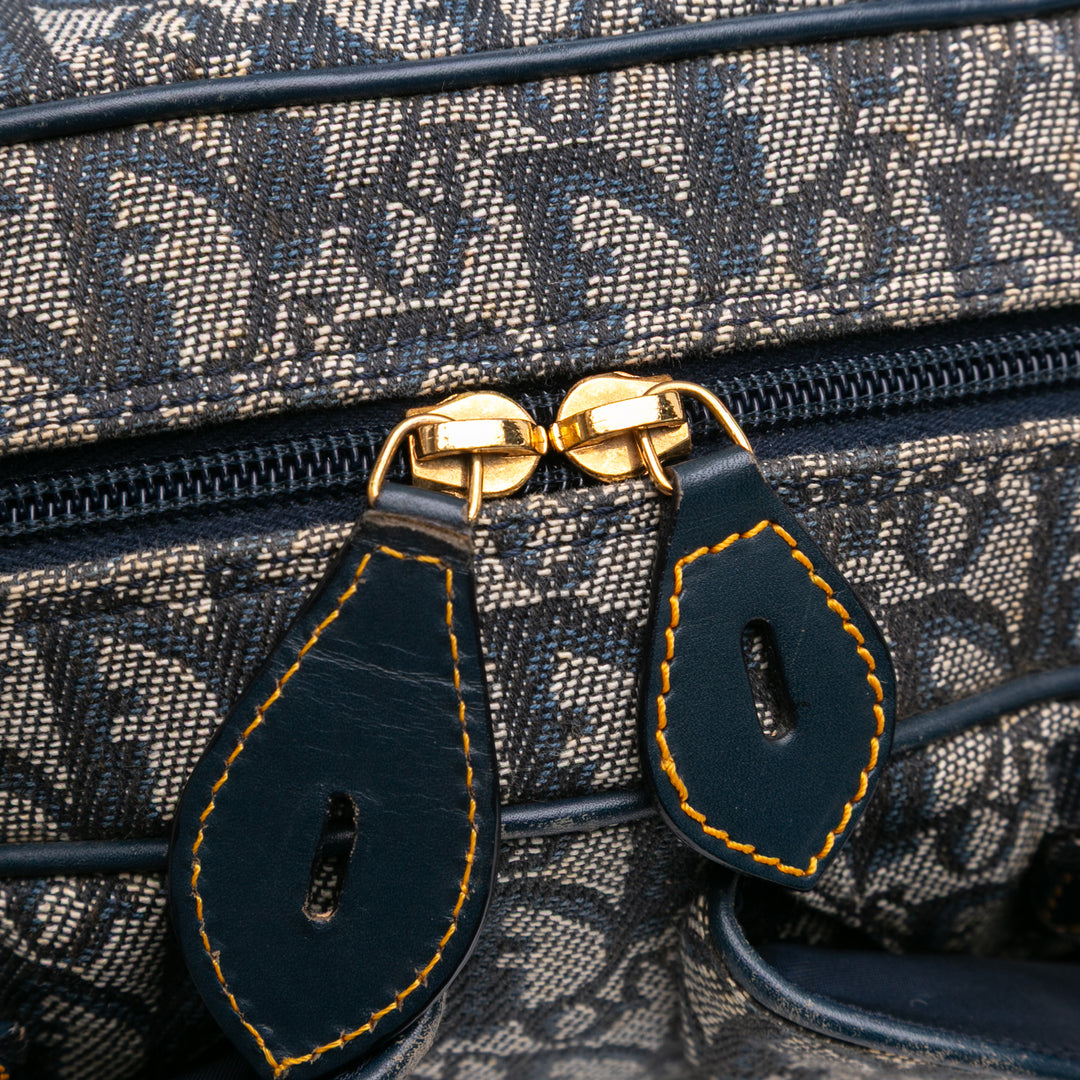 Diorissimo Trotter Canvas Double Saddle Bowler Bag Blue - Gaby Paris
