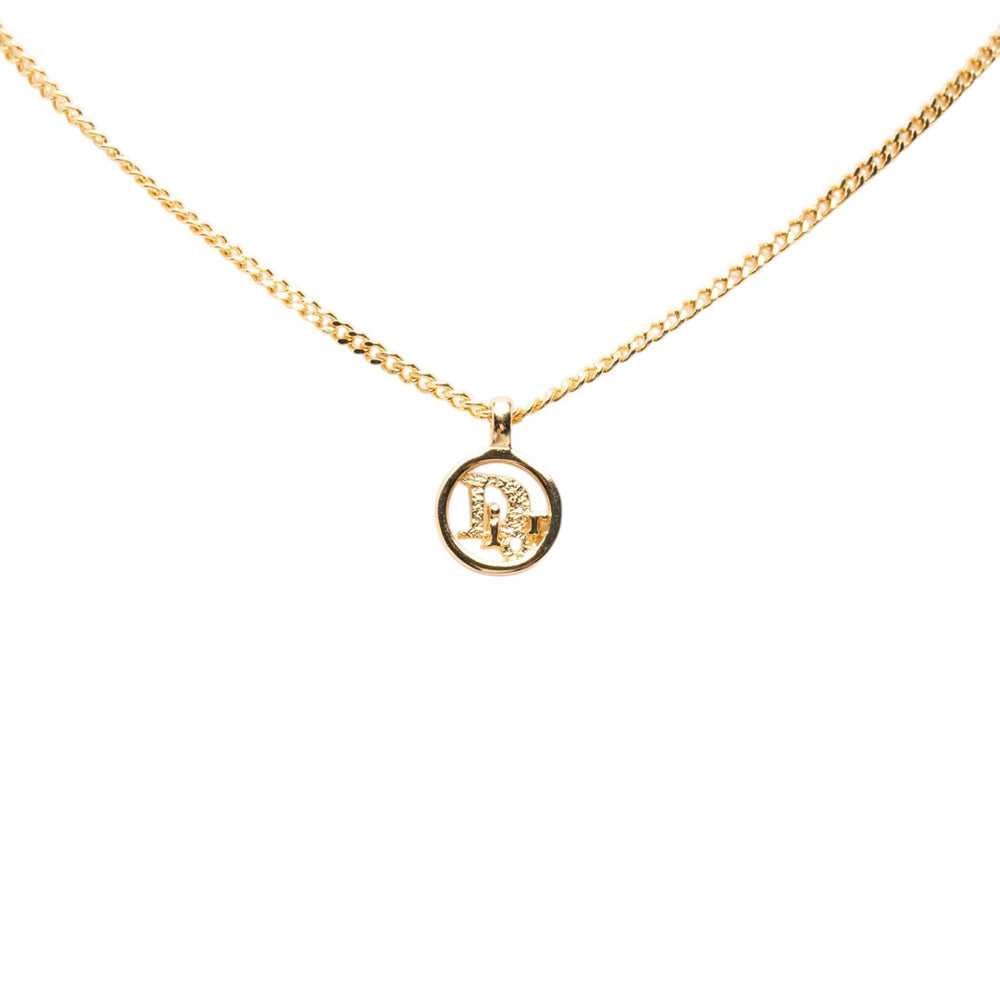 Dior Collier Logo Rond Pendant plaqué or – vue 2 – GABY PARIS