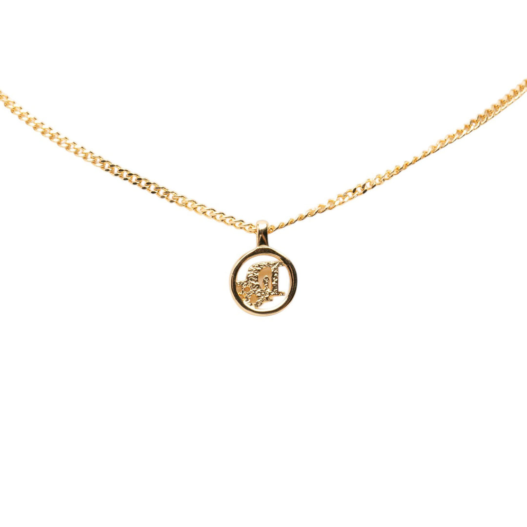 Dior Collier Logo Rond Pendant plaqué or – vue 3 – GABY PARIS