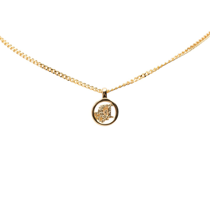 Dior Collier Logo Rond Pendant plaqué or – vue 3 – GABY PARIS