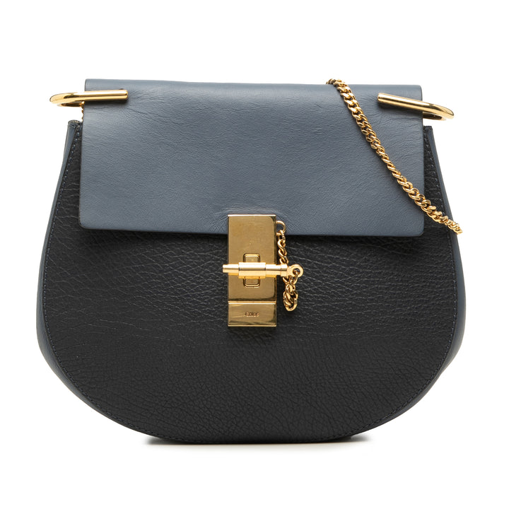 Bicolore et grainé Drew Sac Petit Cuir de veau grainé Bleu