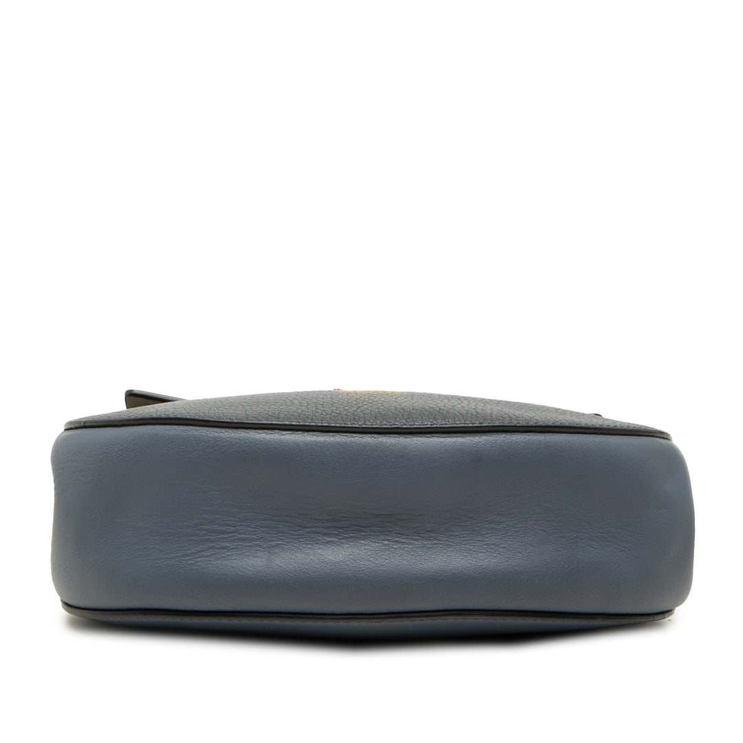 Bicolore et grainé Drew Sac Petit Cuir de veau grainé Bleu