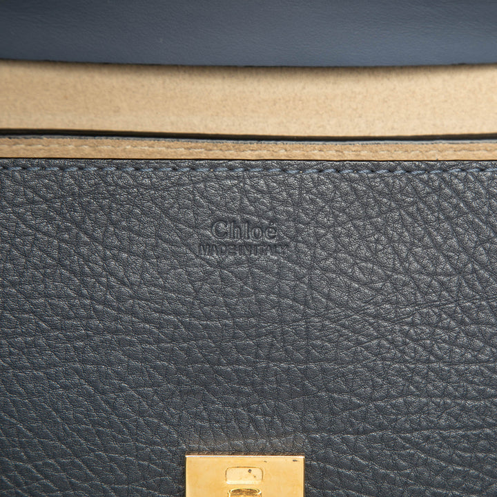 Bicolore et grainé Drew Sac Petit Cuir de veau grainé Bleu