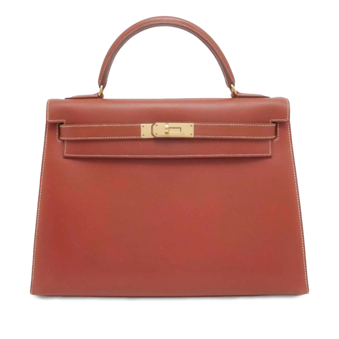 Hermès Box Calf Kelly Sellier 32 Brown - GABY PARIS