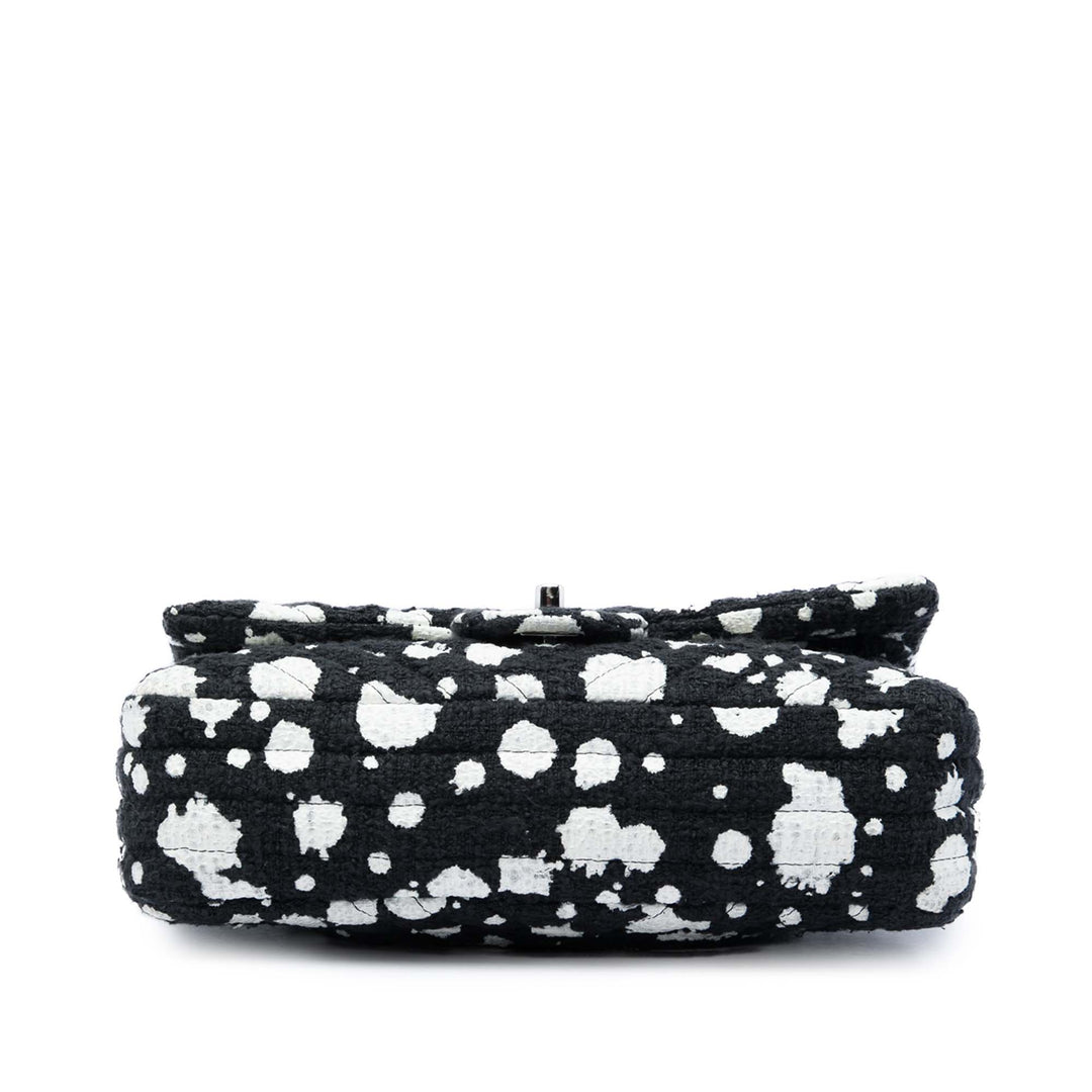Chevron Paint Splatter Double rabat Moyen Tweed Noir