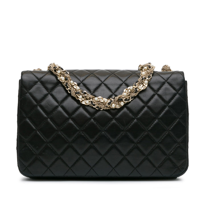 CC Quilted Lambskin Westminster Pearl Flap Black - Gaby Paris