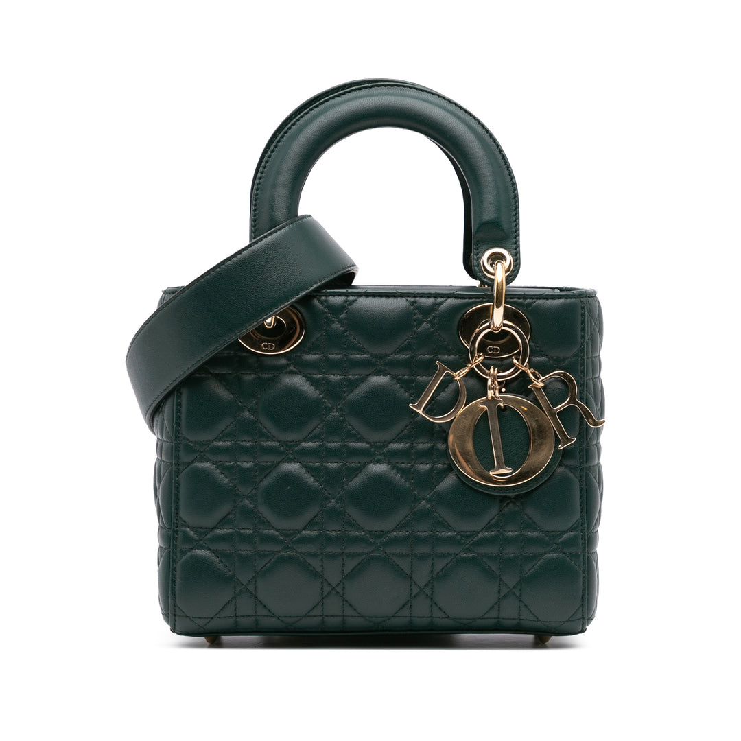 Small Lambskin Cannage My ABCDior Lady Dior Green - Gaby Paris