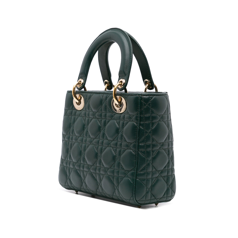 Small Lambskin Cannage My ABCDior Lady Dior Green - Gaby Paris