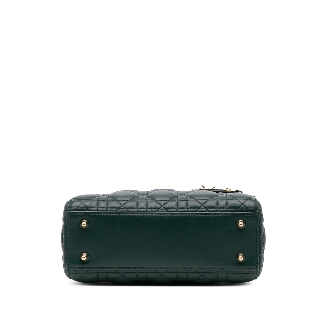 Small Lambskin Cannage My ABCDior Lady Dior Green - Gaby Paris