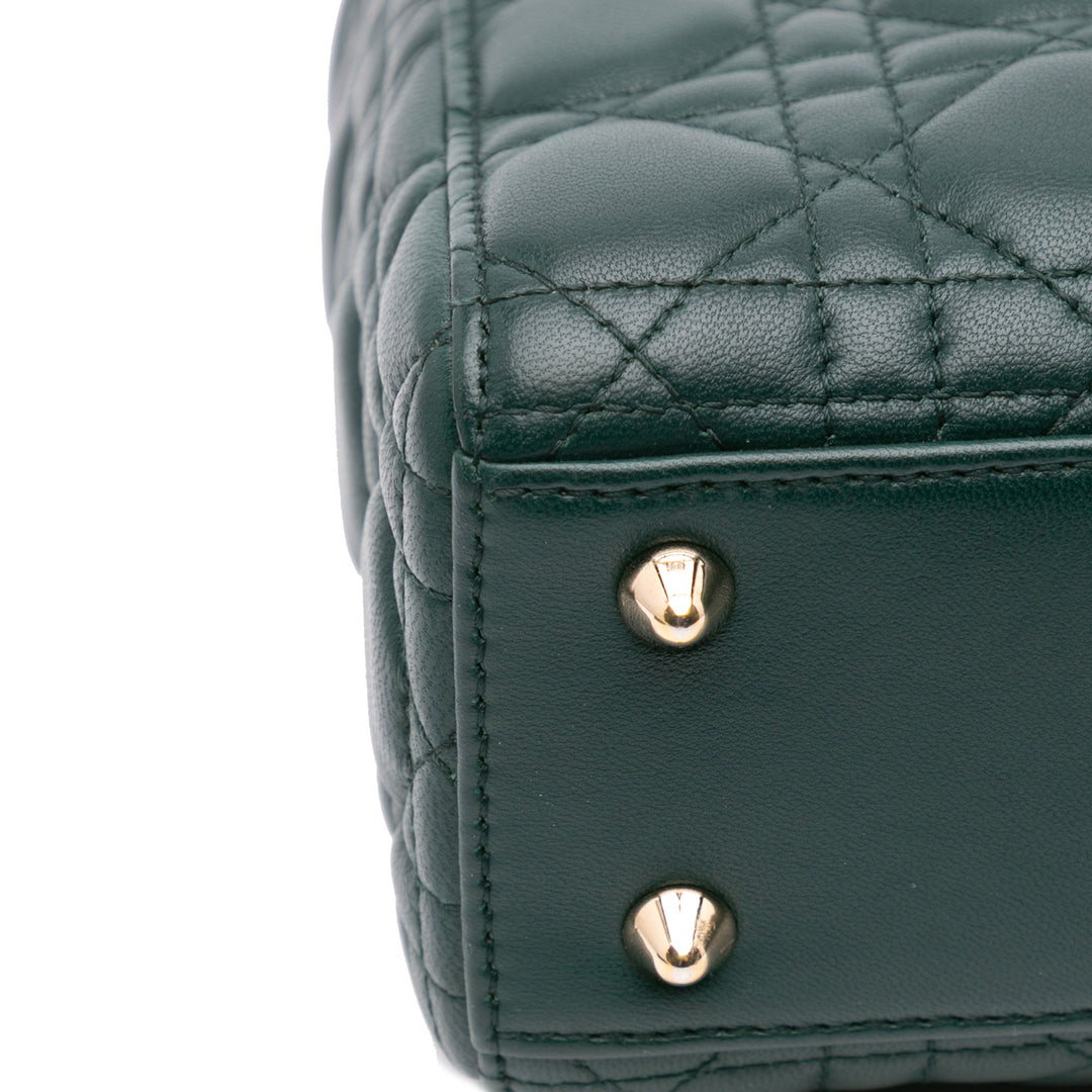 Small Lambskin Cannage My ABCDior Lady Dior Green - Gaby Paris