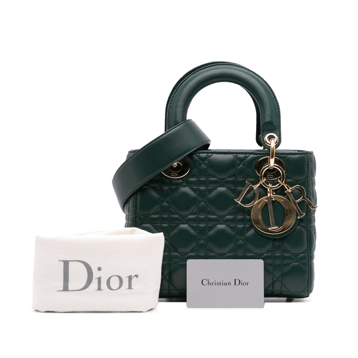Small Lambskin Cannage My ABCDior Lady Dior Green - Gaby Paris