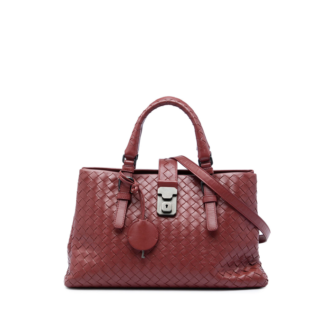 Bottega Veneta Sac à main Intrecciato Roma nappa Petit Rouge – vue principale – GABY PARIS