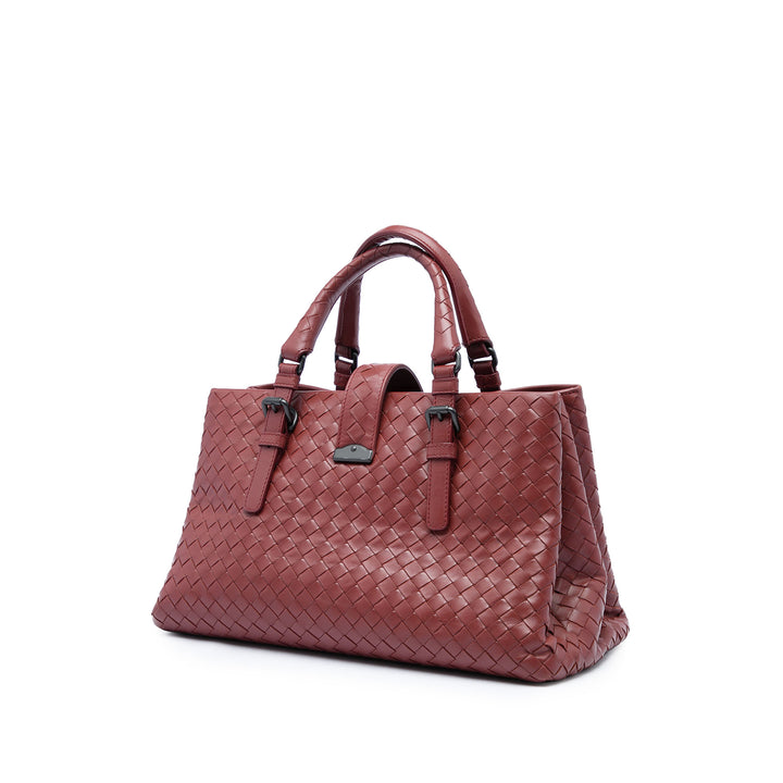 Bottega Veneta Sac à main Intrecciato Roma nappa Petit Rouge – vue 2 – GABY PARIS