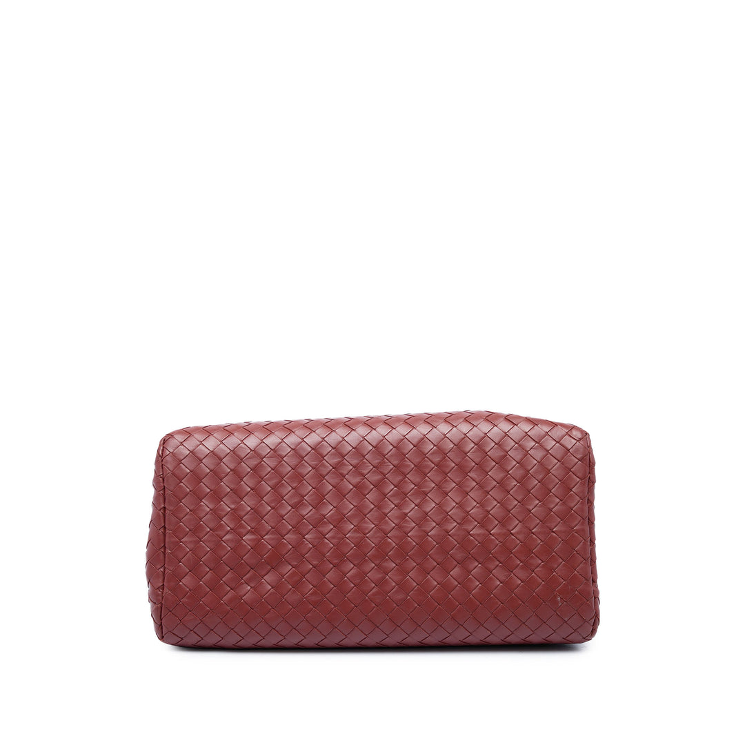 Bottega Veneta Sac à main Intrecciato Roma nappa Petit Rouge – vue 3 – GABY PARIS