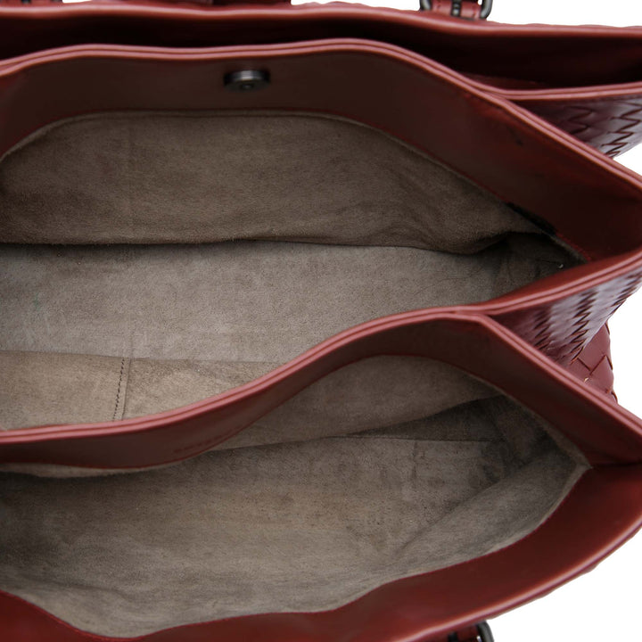 Bottega Veneta Sac à main Intrecciato Roma nappa Petit Rouge – vue 4 – GABY PARIS