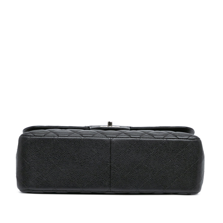 Jumbo Classic Caviar Double Flap Black - Gaby Paris