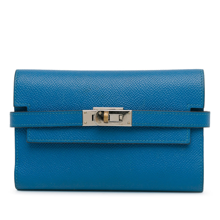 Medium Epsom Kelly Depliant Wallet Blue - Gaby Paris