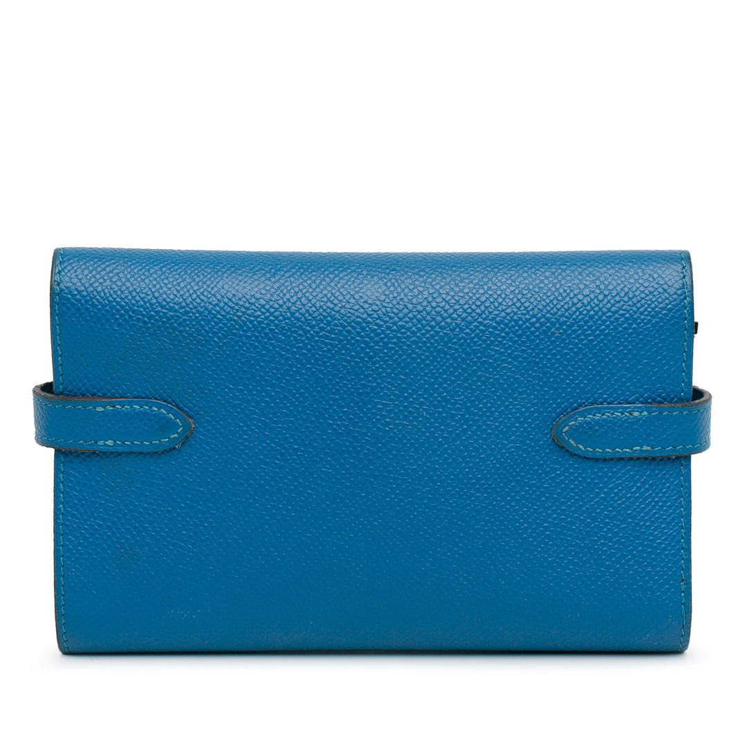 Medium Epsom Kelly Depliant Wallet Blue - Gaby Paris