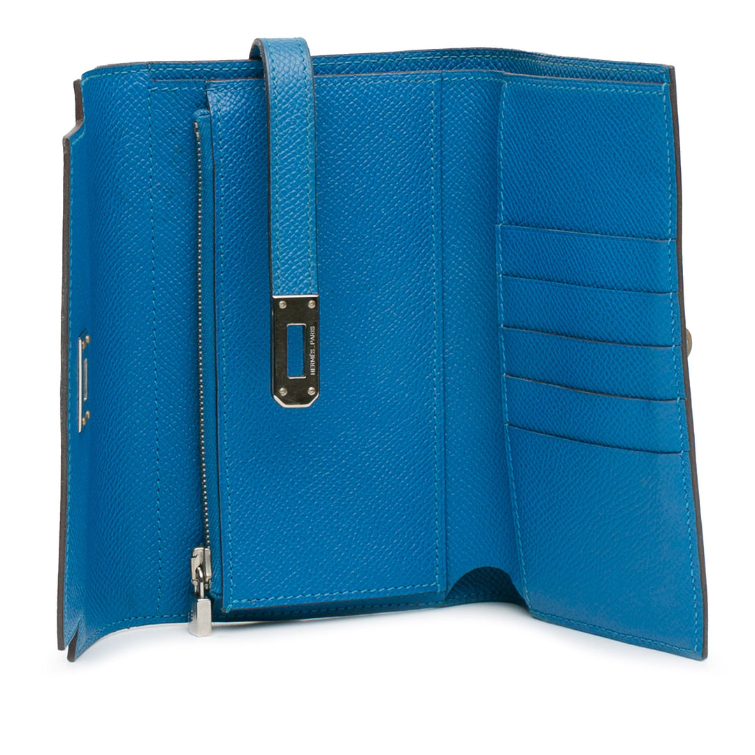 Medium Epsom Kelly Depliant Wallet Blue - Gaby Paris