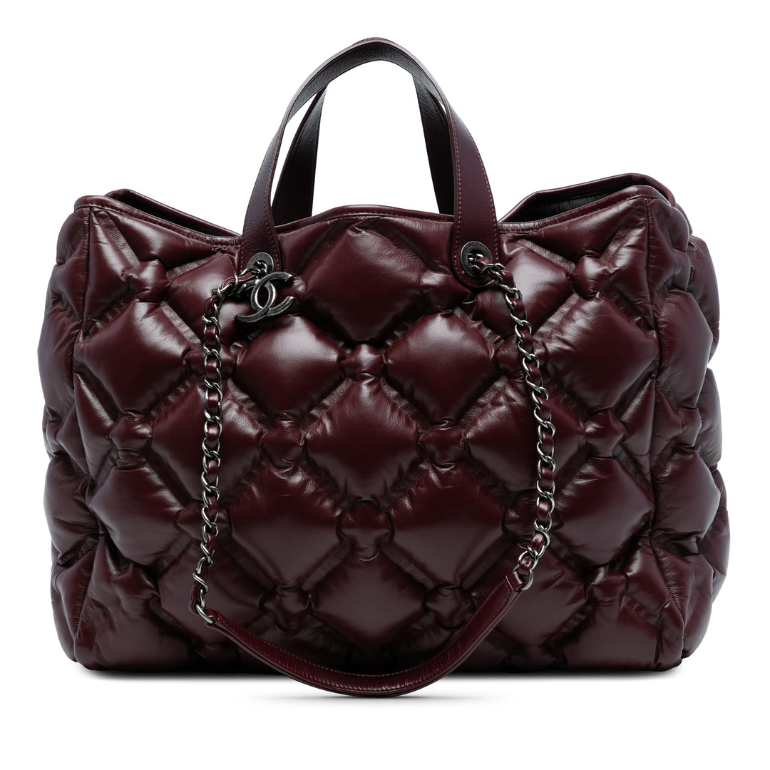 Chanel Large Quilted Cuir Chesterfield Shopping Cabas Rouge – GABY PARIS Authentique