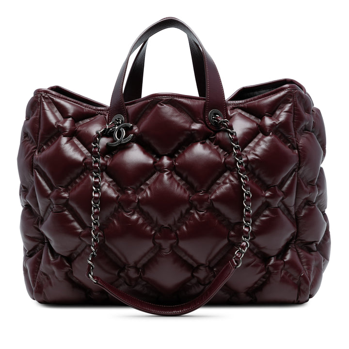 Chanel Large Quilted Cuir Chesterfield Shopping Cabas Rouge – GABY PARIS Authentique