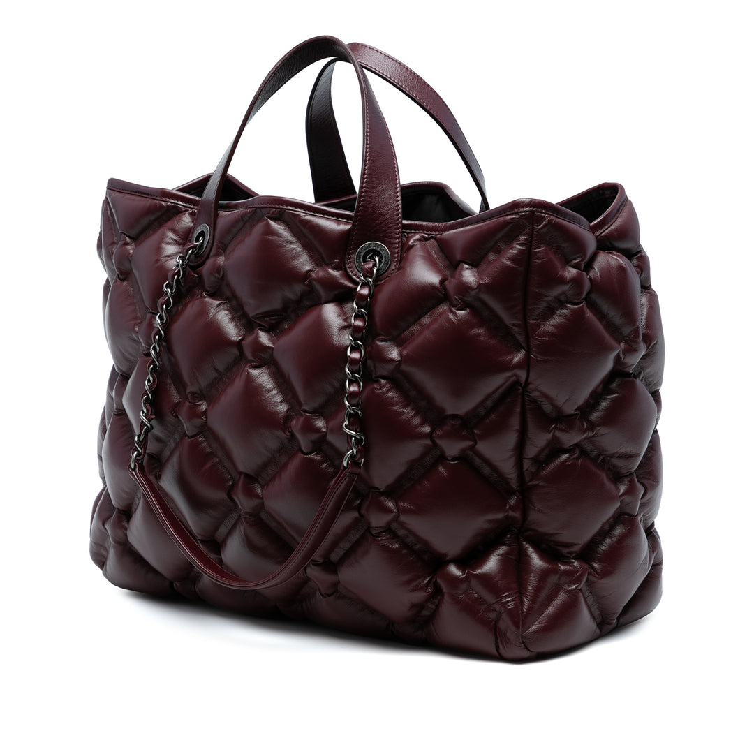 Chanel Large Quilted Cuir Chesterfield Shopping Cabas Rouge – GABY PARIS Authentique