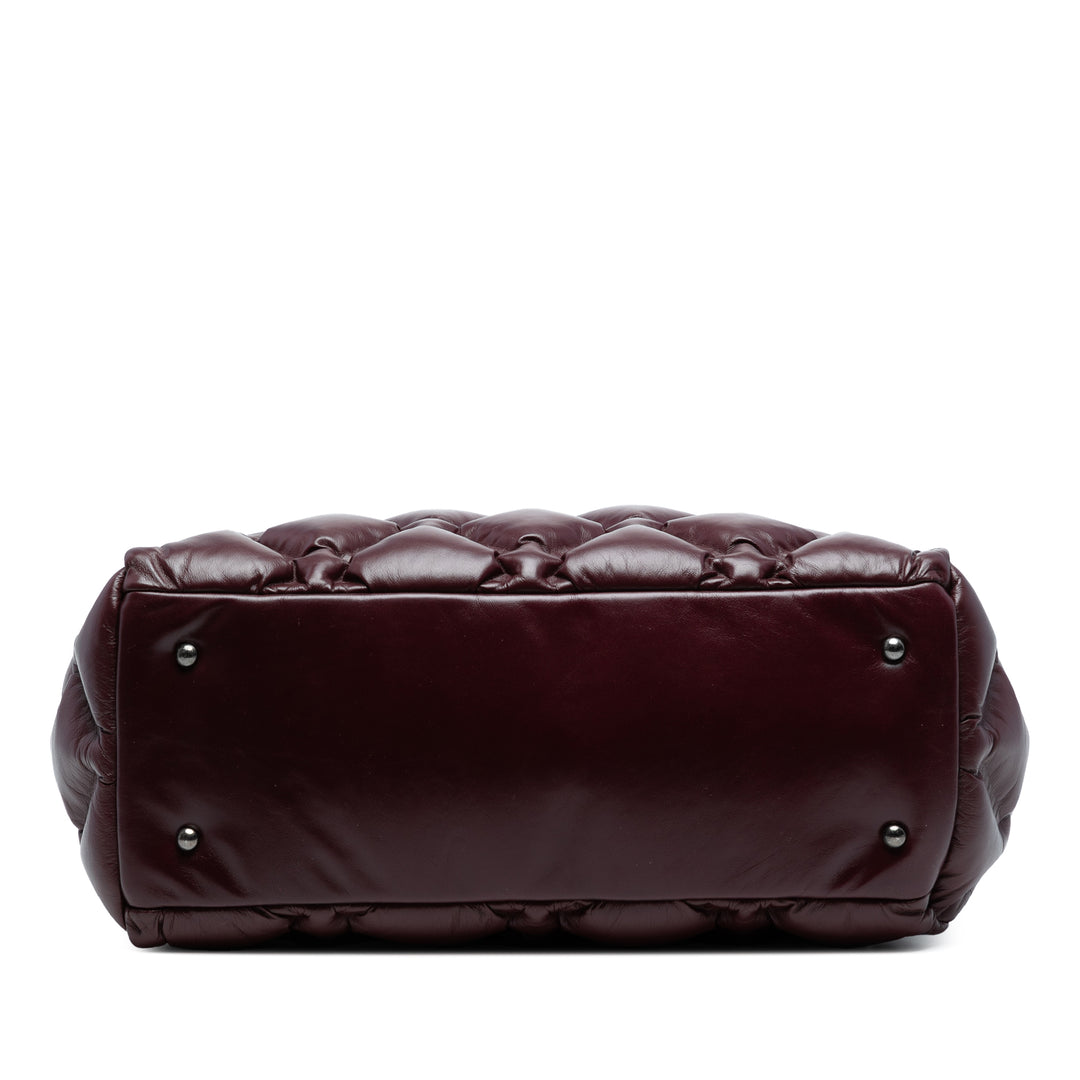 Chanel Large Quilted Cuir Chesterfield Shopping Cabas Rouge – GABY PARIS Authentique