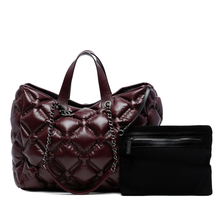 Chanel Large Quilted Cuir Chesterfield Shopping Cabas Rouge – GABY PARIS Authentique