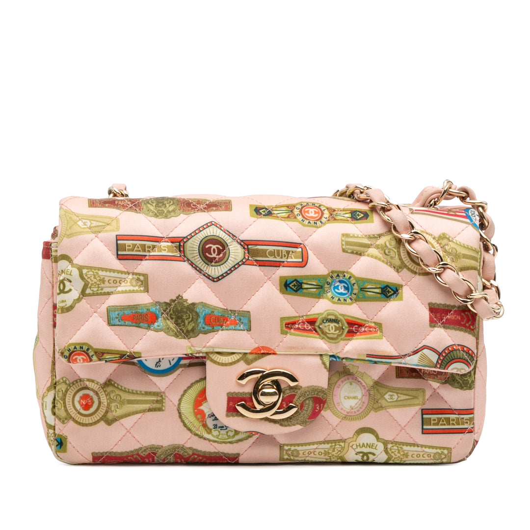 Chanel Mini Rectangular Classic Printed Satin Cuba Single Flap Rose – GABY PARIS Authentique