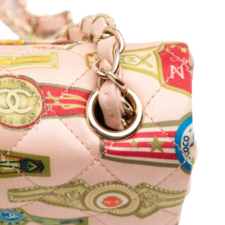 Chanel Mini Rectangular Classic Printed Satin Cuba Single Flap Rose – GABY PARIS Authentique