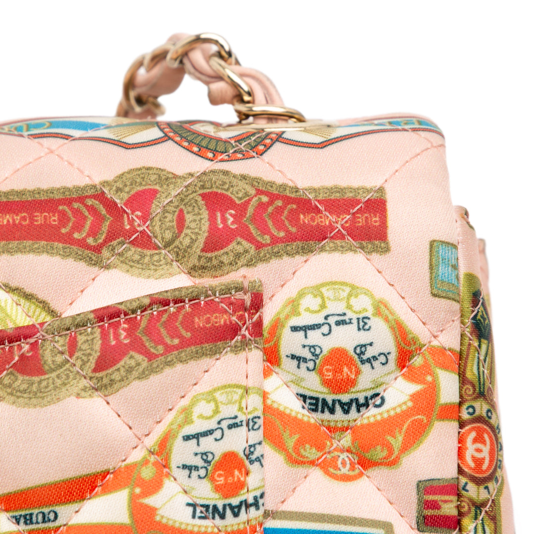 Chanel Mini Rectangular Classic Printed Satin Cuba Single Flap Rose – GABY PARIS Authentique
