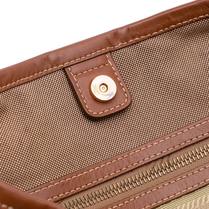 Prada Toile Canapa Logo Sac cartable Marron