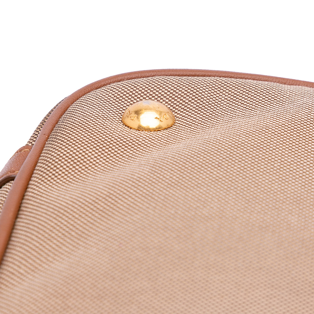 Prada Toile Canapa Logo Sac cartable Marron