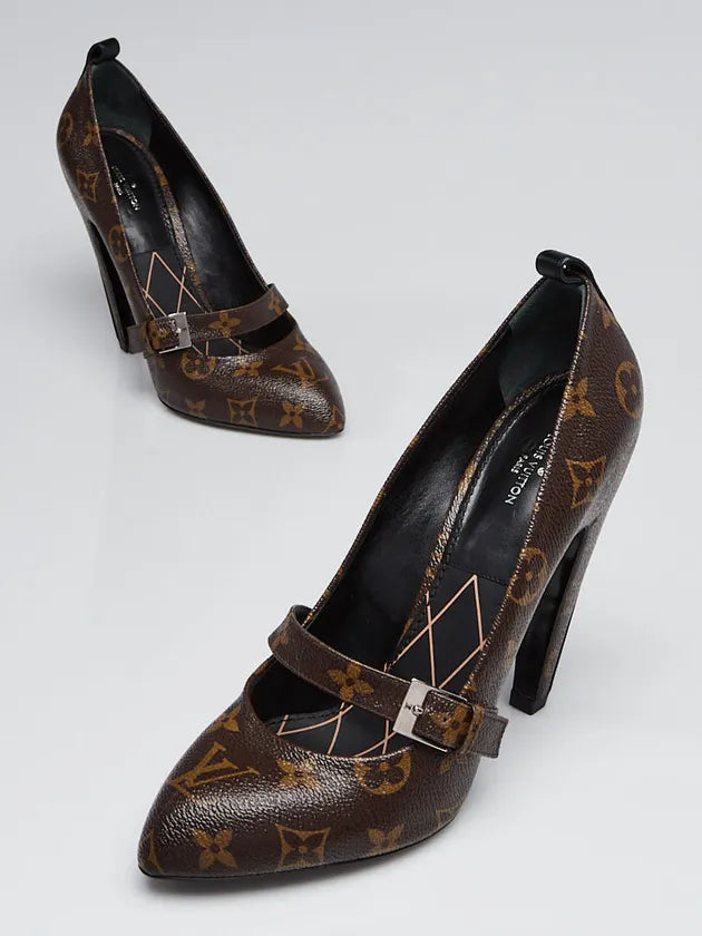 Louis Vuitton Escarpins Mary Jane toile Monogram pointure 37,5