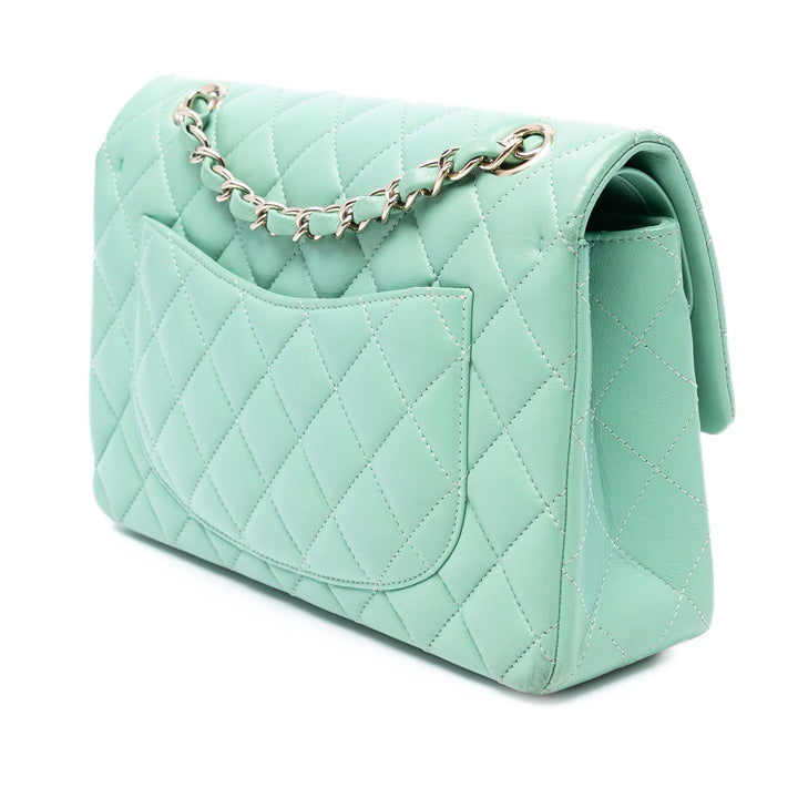 Chanel Small Classic Cuir d’agneau Double rabat Vert