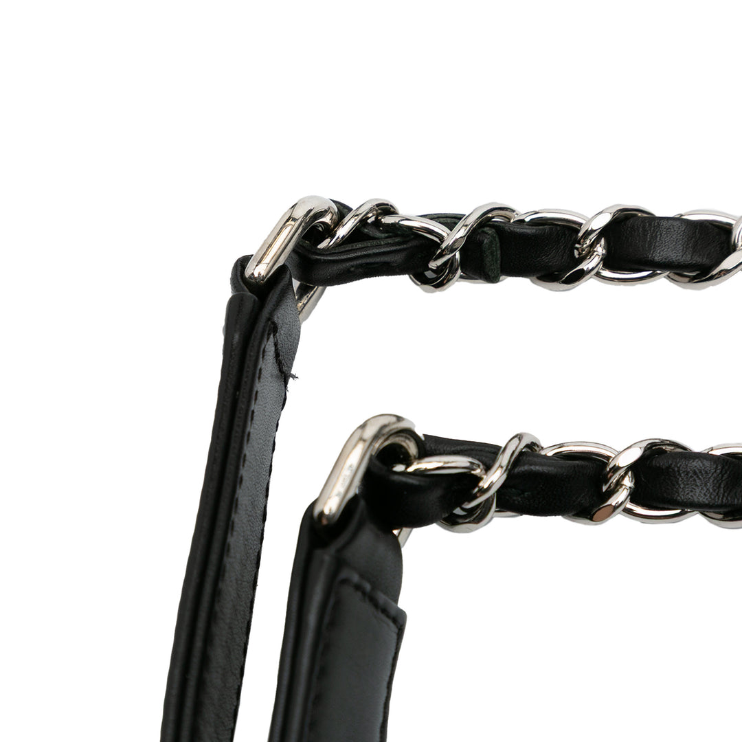 Perforated Calfskin Up In The Air East West Tote Black - Gaby Paris