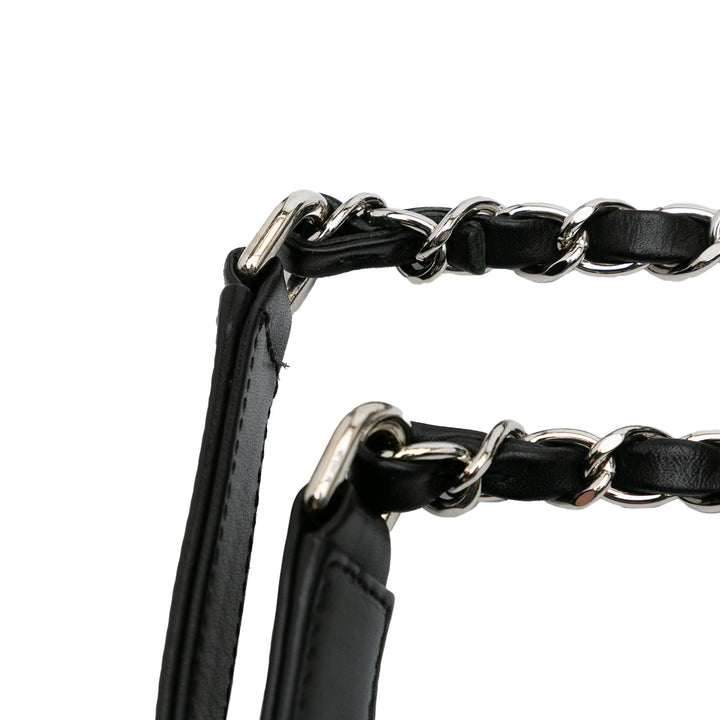 Perforated Calfskin Up In The Air East West Tote Black - Gaby Paris