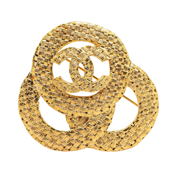 Gold Plated CC Triple Circle Brooch Gold - Gaby Paris