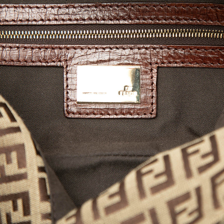 Fendi Zucchino Toile Double rabat Sac bandoulière