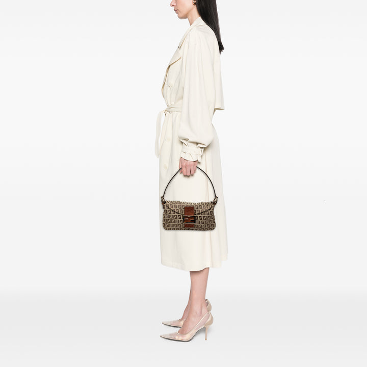 Fendi Zucchino Toile Double rabat Sac bandoulière