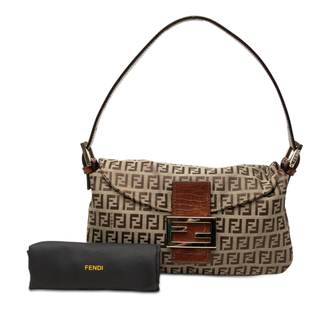 Fendi Zucchino Toile Double rabat Sac bandoulière