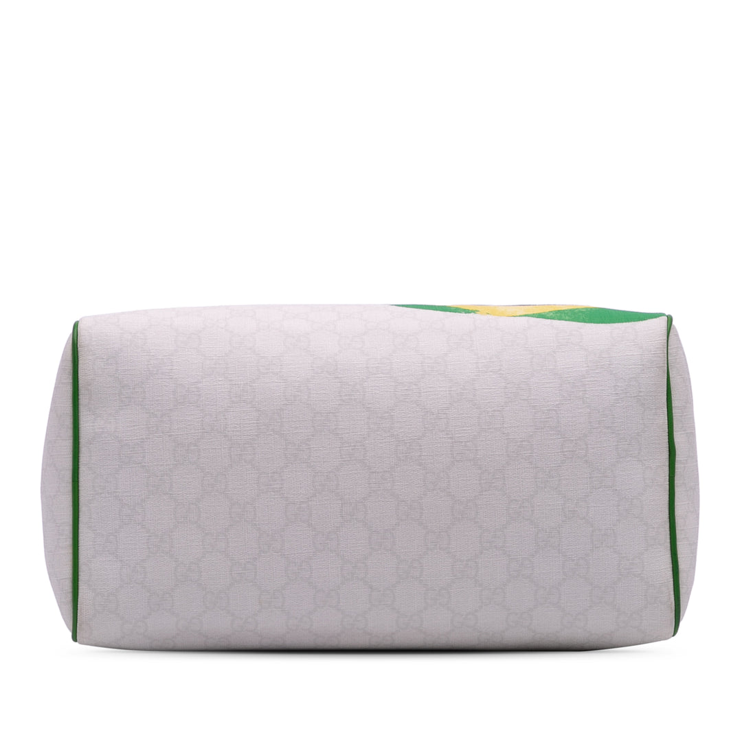 Medium GG Supreme Brazilian Flag Joy Boston Bag White - Gaby Paris