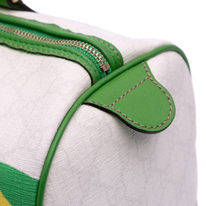 Medium GG Supreme Brazilian Flag Joy Boston Bag White - Gaby Paris