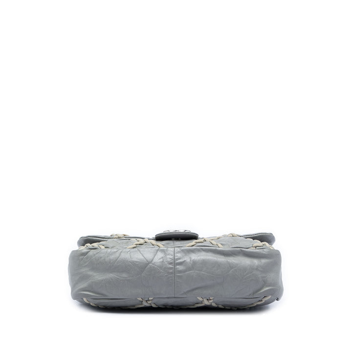 Chanel Matelassé froissé Ultra Stitch à rabat Moyen Cuir de veau
